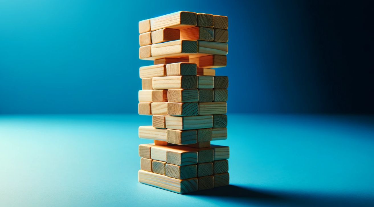 A Tower of wooden blocks