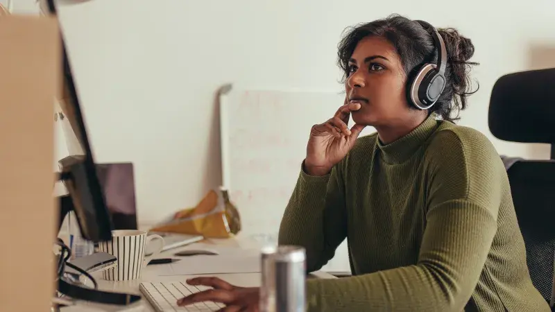 A recruiter working on a Talent Market